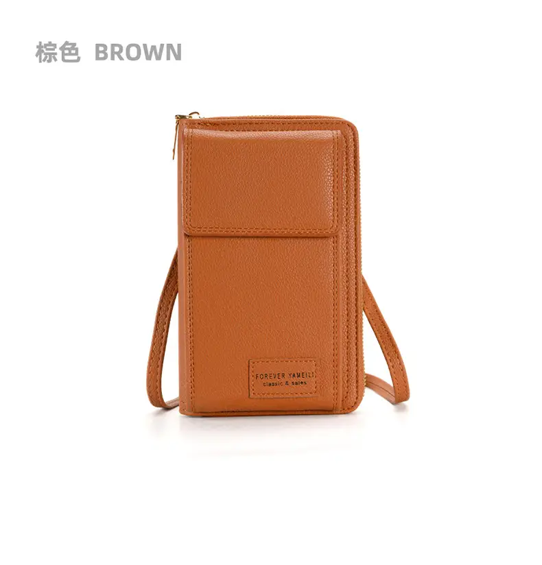 Women PU Leather Multi-Functional Phone Wallet Bag Brown — feature 11