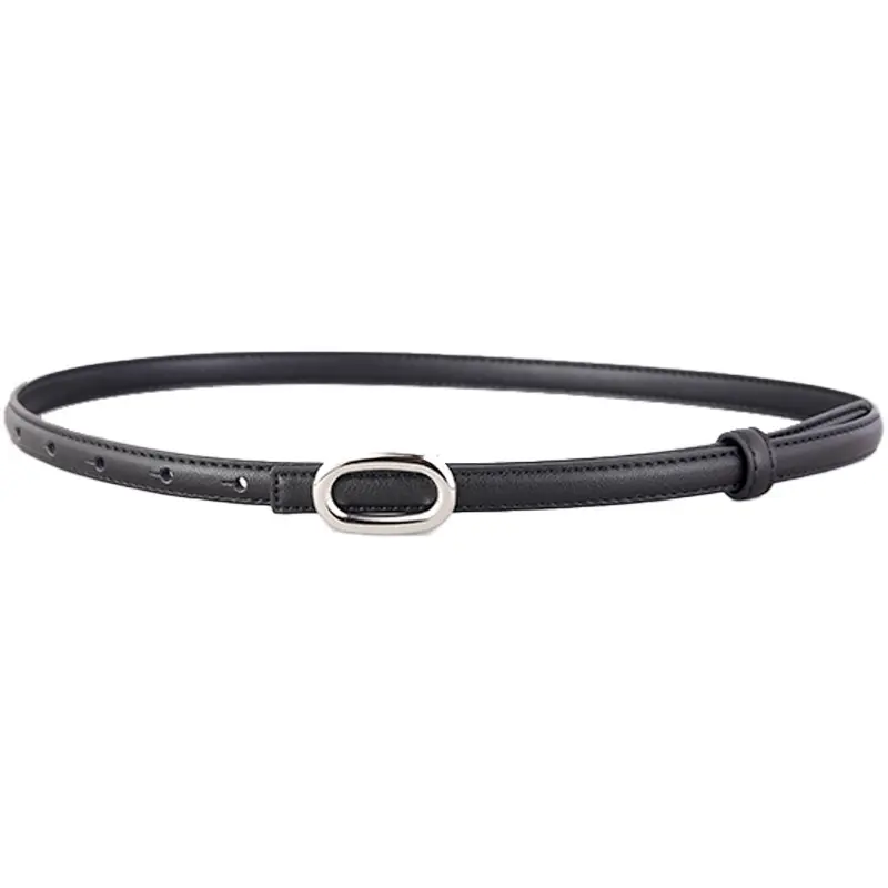 Women Genuine Leather Belt with Silver Buckle - Image 8