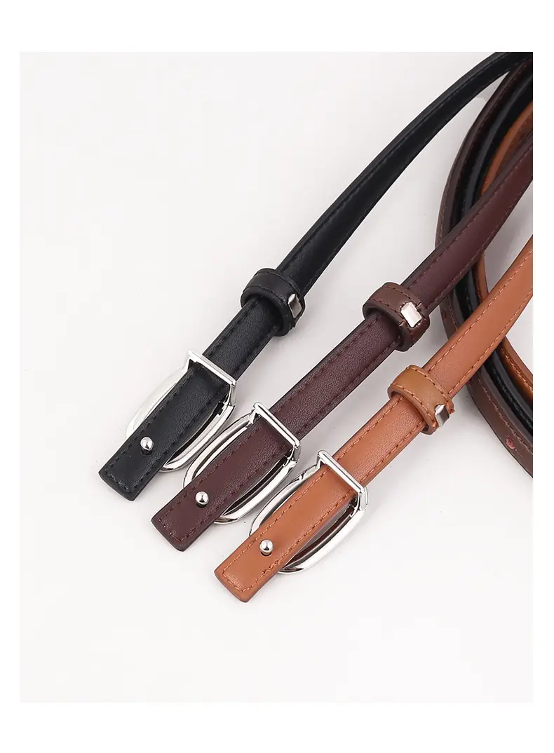 Women Genuine Leather Belt with Silver Buckle — feature 27