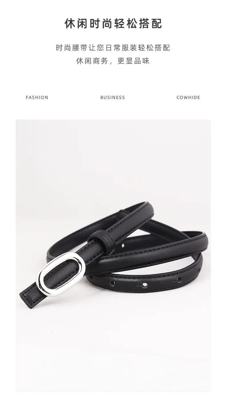 Women Genuine Leather Belt with Silver Buckle — feature 28