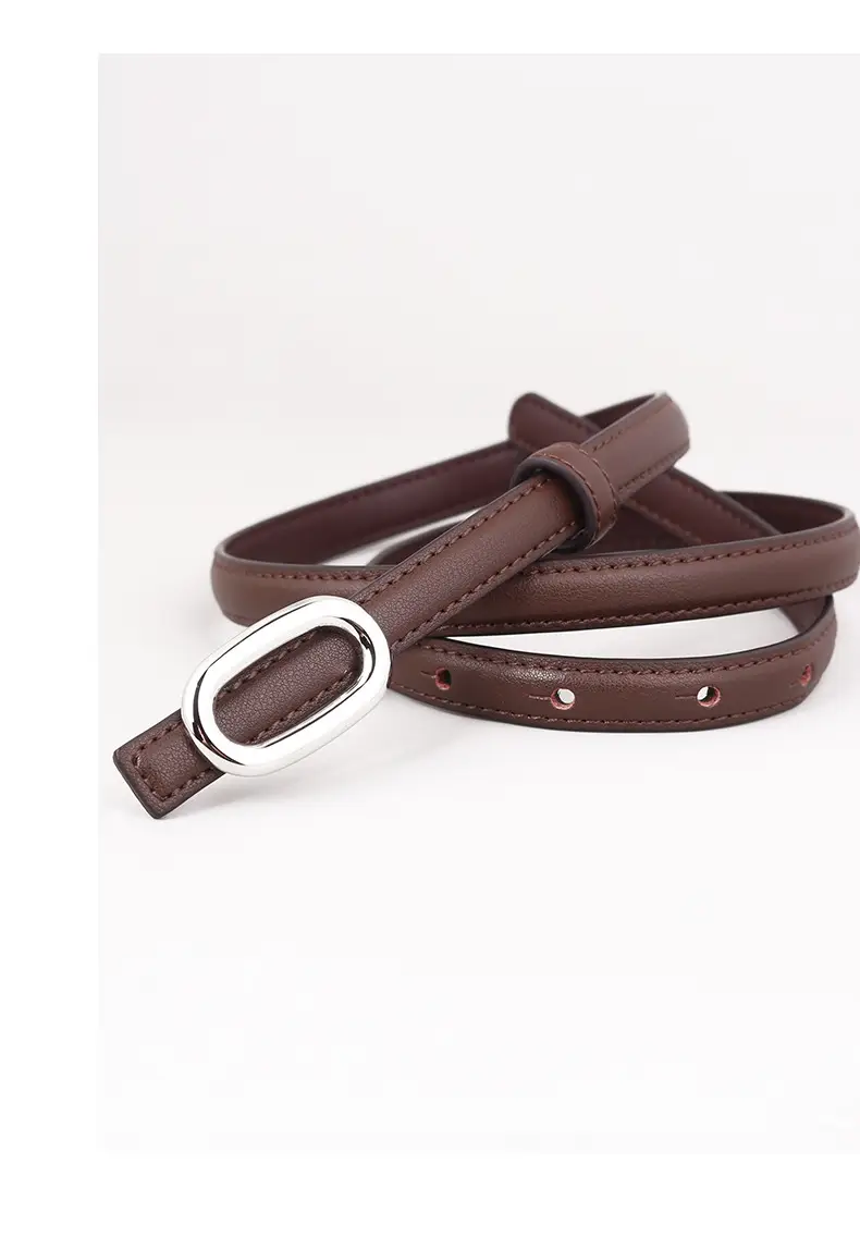 Women Genuine Leather Belt with Silver Buckle — feature 30