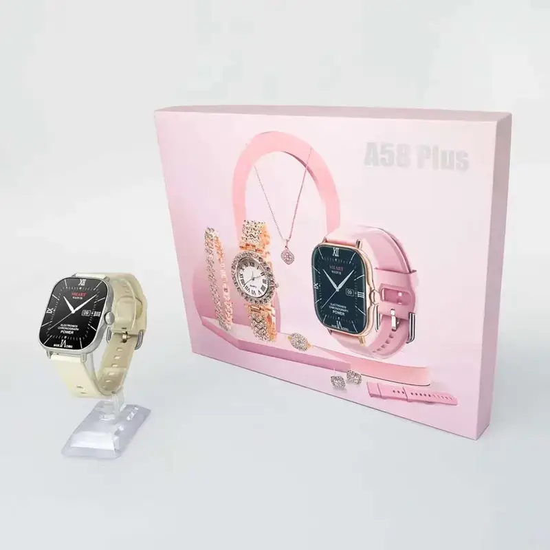 A58 Plus Smart Watch for Women Pink with Accessories — feature 4