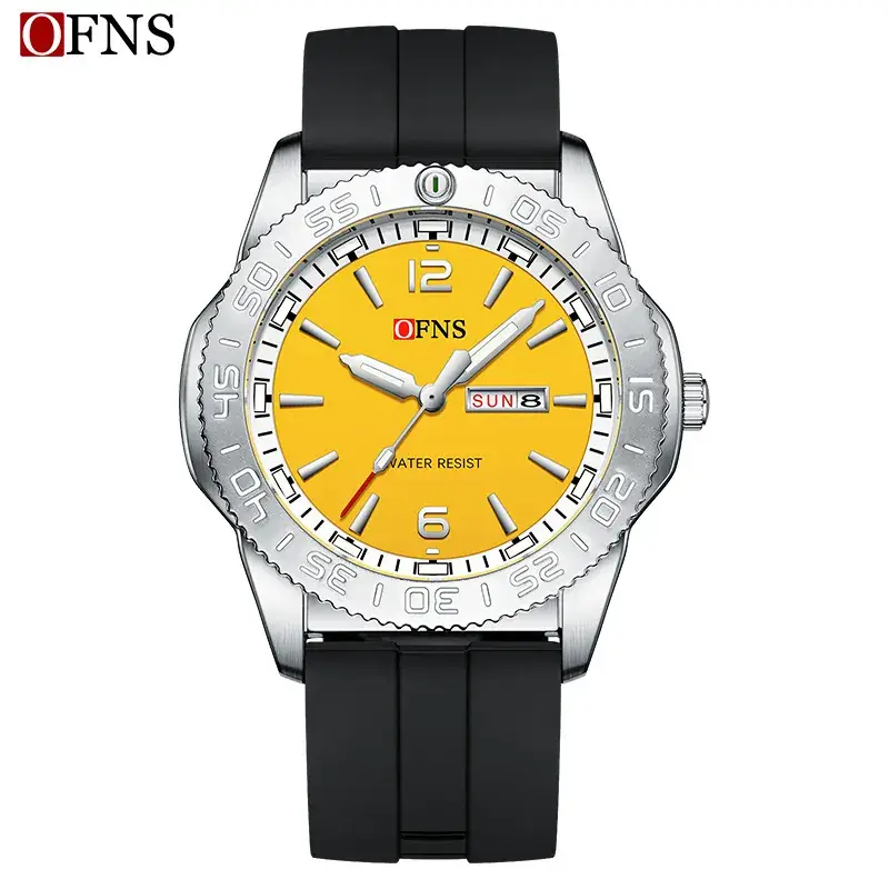 Ofns Men's Blue Analog Quartz Watch with Dual Calendar - Image 5