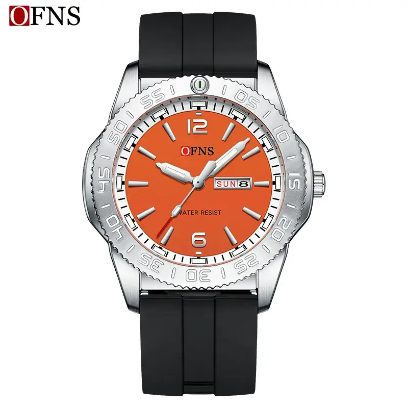 Ofns Men's Blue Analog Quartz Watch with Dual Calendar - Image 6