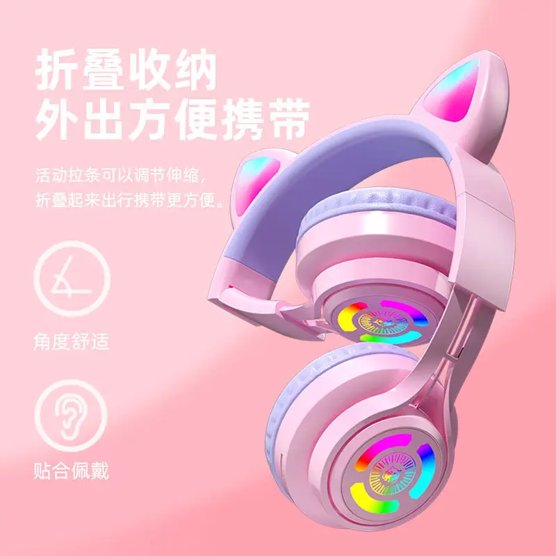 Cat Ear Bluetooth Headset with RGB Lights - Image 6