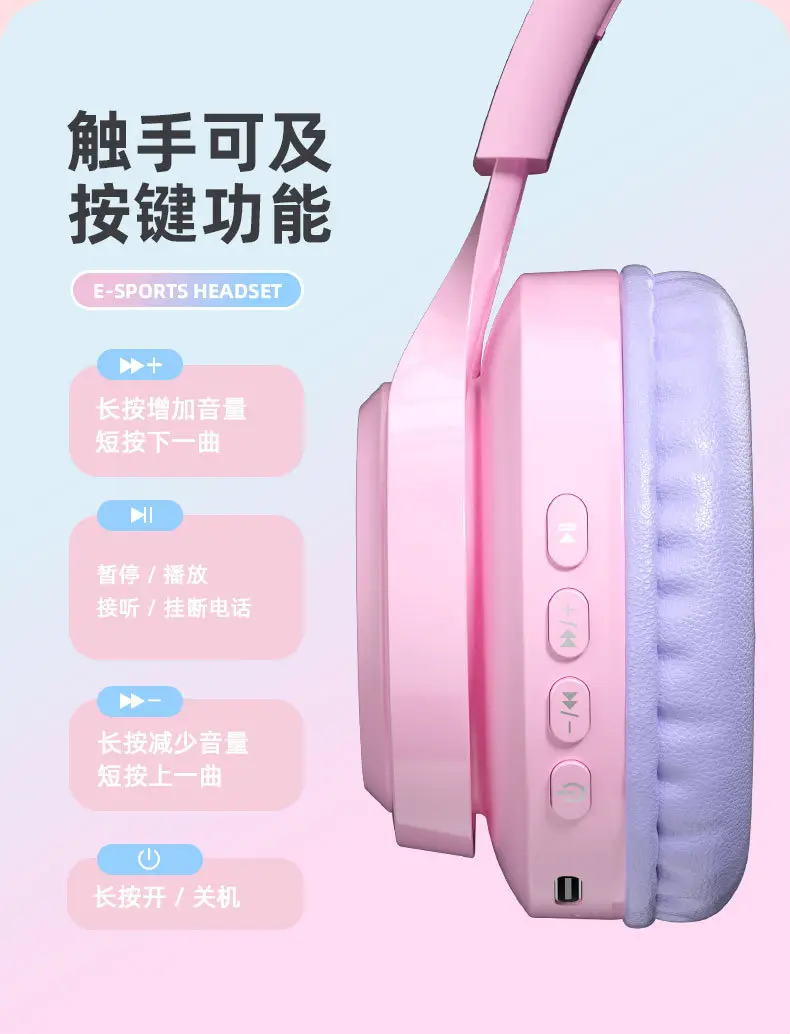 Cat Ear Bluetooth Headset with RGB Lights β feature 14