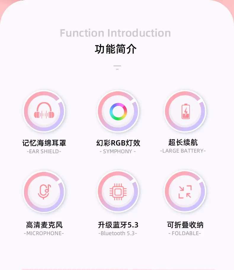Cat Ear Bluetooth Headset with RGB Lights β feature 2