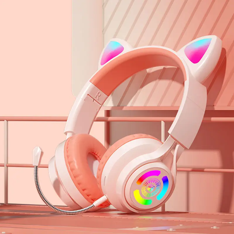 Cat Ear Bluetooth Headset with RGB Lights - Image 2