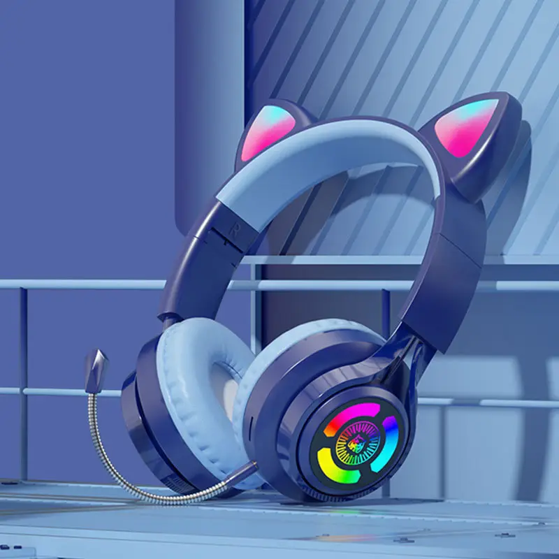Cat Ear Bluetooth Headset with RGB Lights - Image 4