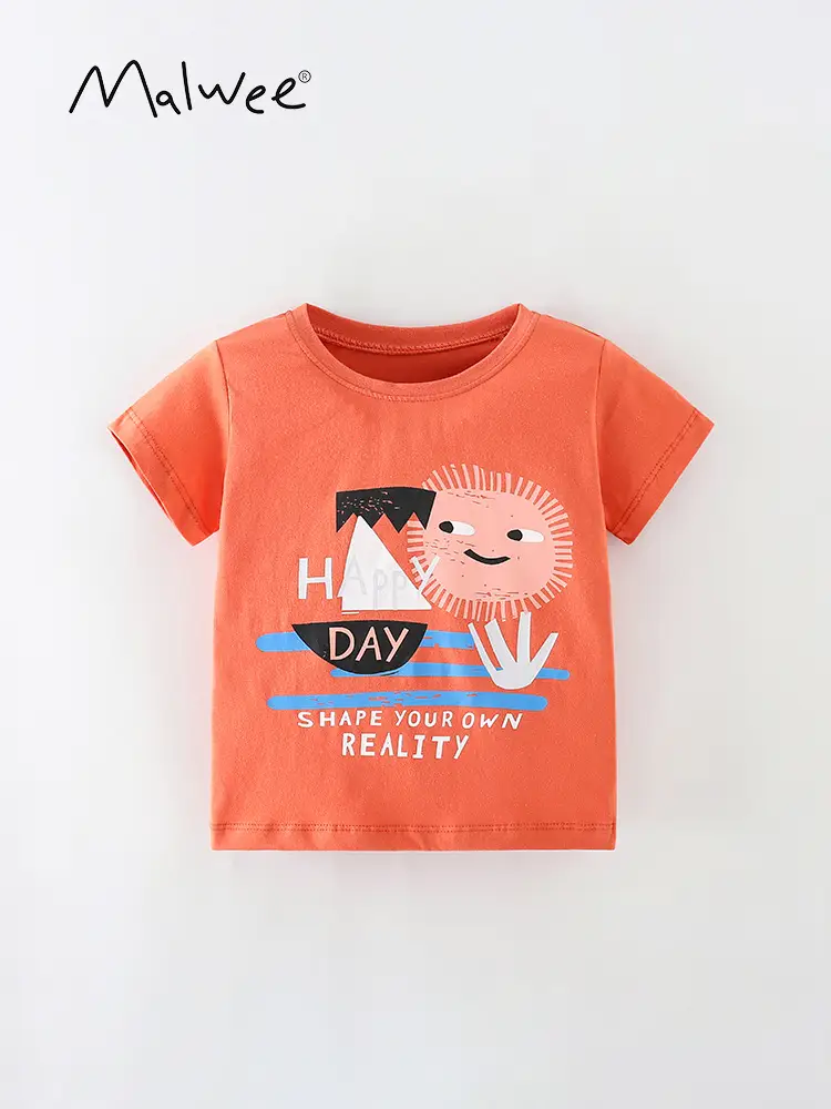 Malwee Boys Orange Printed T-Shirt with Day of Pride Design - Image 5