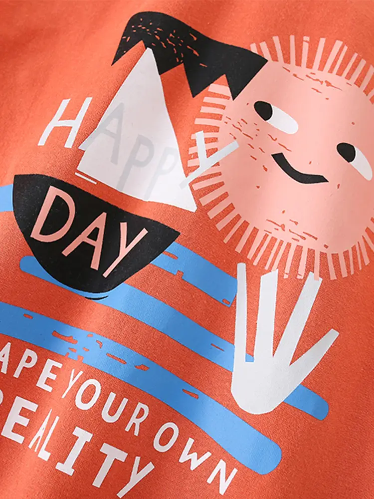 Malwee Boys Orange Printed T-Shirt with Day of Pride Design - Image 7