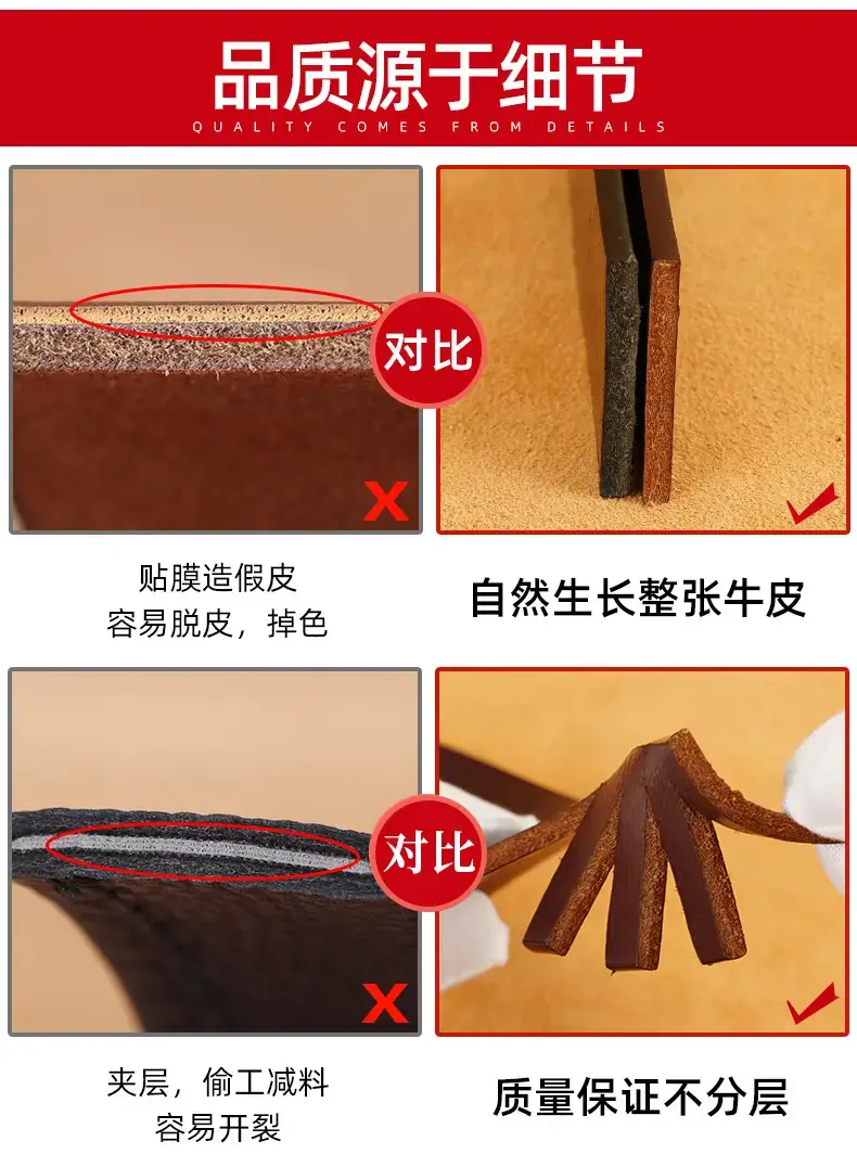 Vintage Gold Logo Leather Belt for Men Brown — feature 6