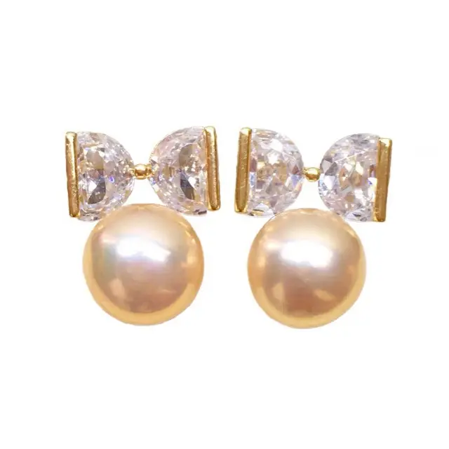 Bow Natural Pearl Earrings for Women High End Winter - Image 5