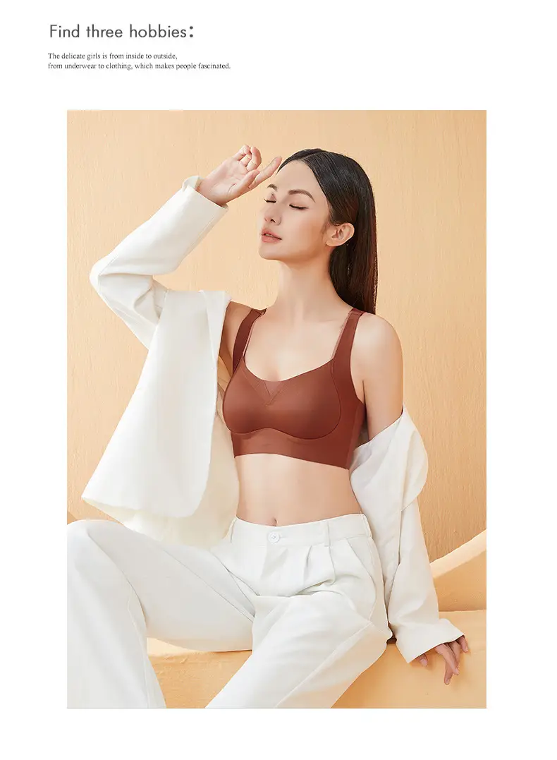 Small V-Neck Push Up Bra Wireless Adjustable Soft Support — feature 20