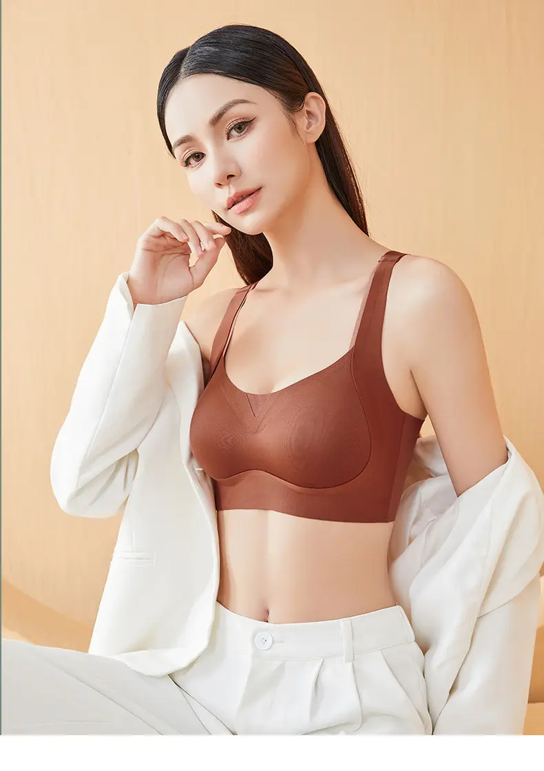 Small V-Neck Push Up Bra Wireless Adjustable Soft Support — feature 21