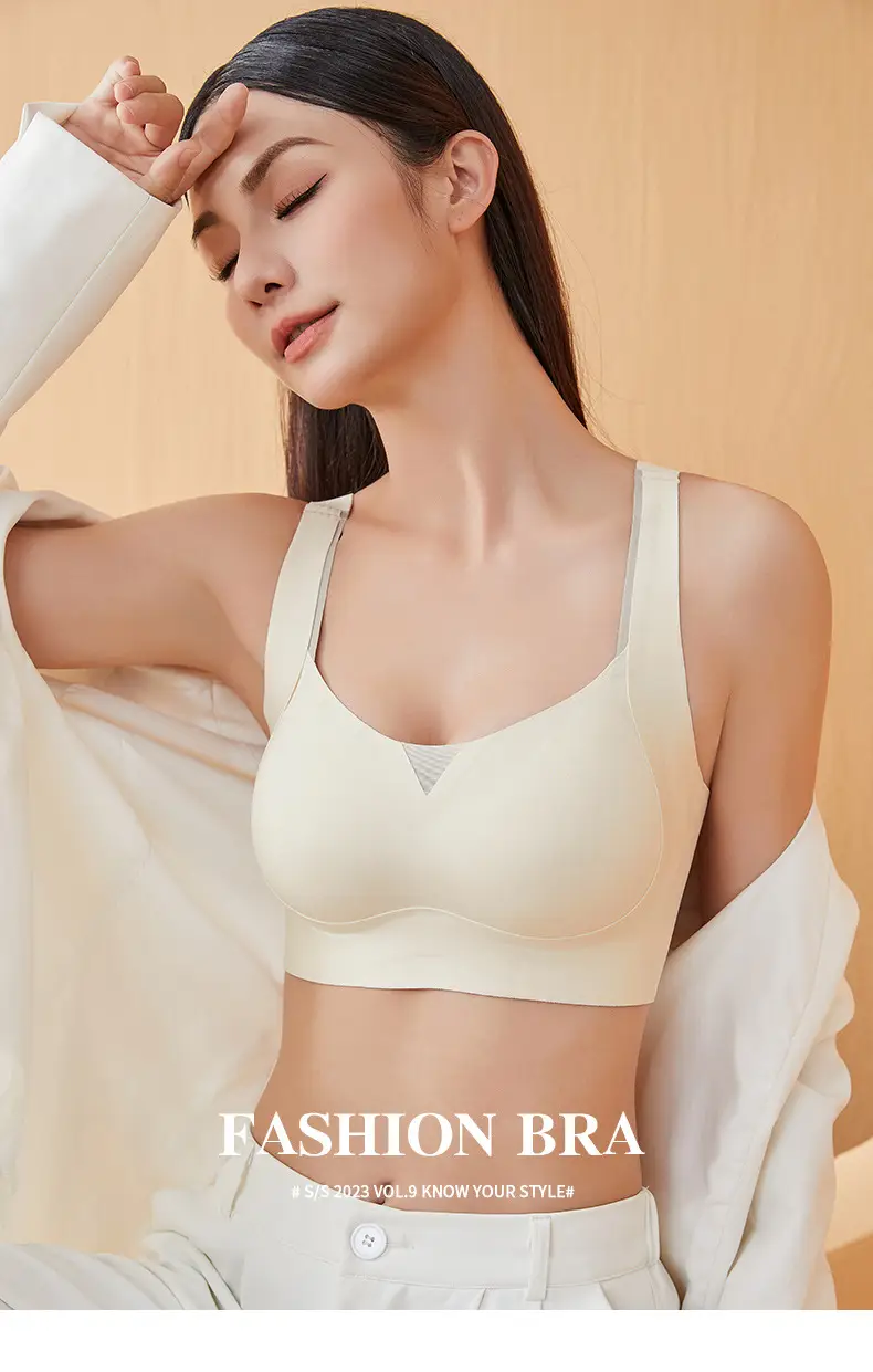 Small V-Neck Push Up Bra Wireless Adjustable Soft Support — feature 23