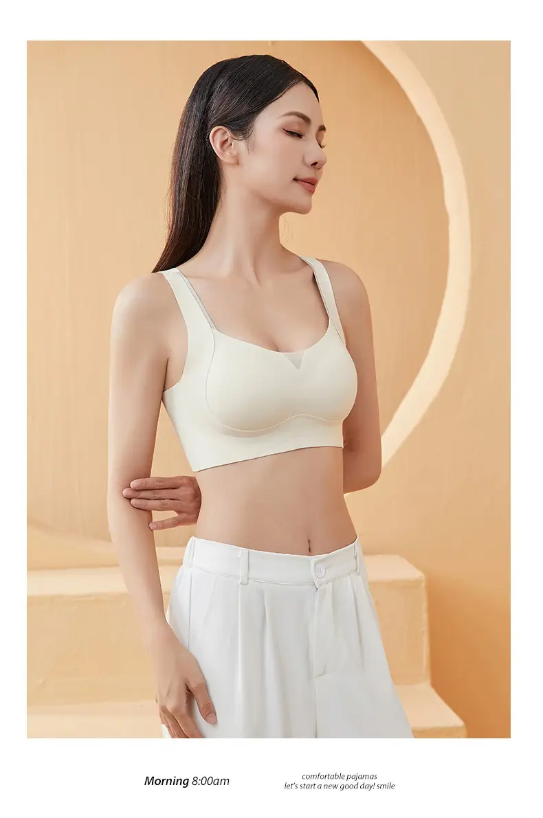 Small V-Neck Push Up Bra Wireless Adjustable Soft Support — feature 24