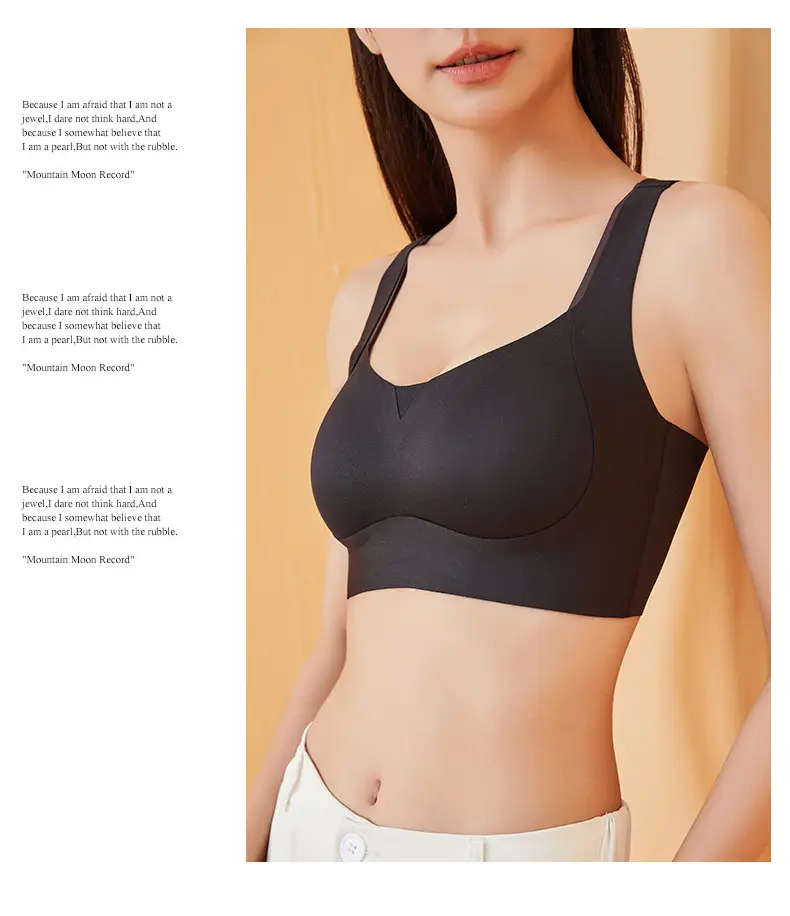Small V-Neck Push Up Bra Wireless Adjustable Soft Support — feature 25