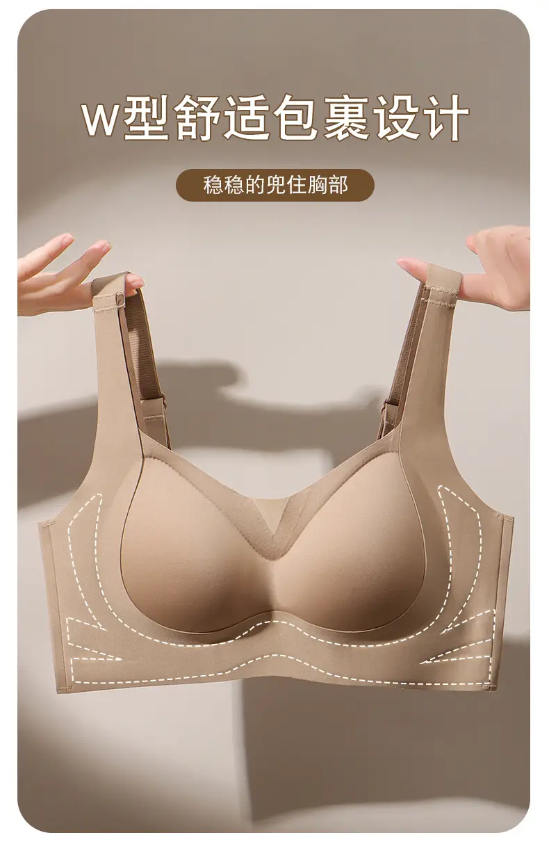 Small V-Neck Push Up Bra Wireless Adjustable Soft Support — feature 6
