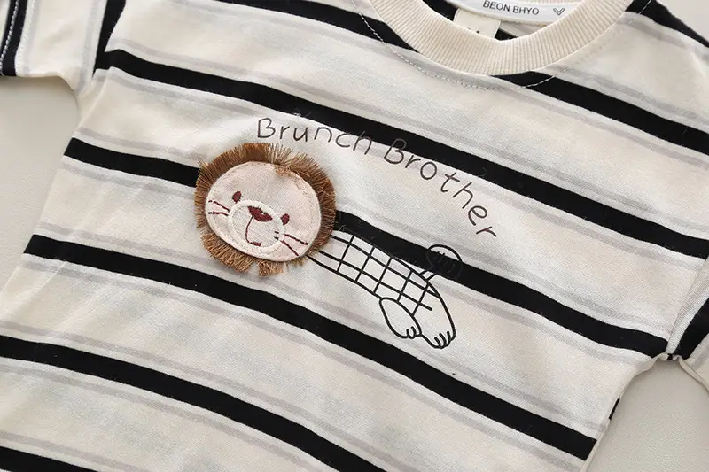 Boys Cartoon Striped Shorts Suit Summer Casual — feature 7