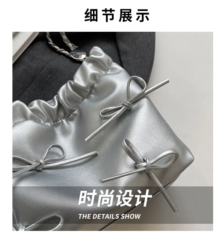 Women Korean Style Silver Underarm Bag 2023 — feature 2