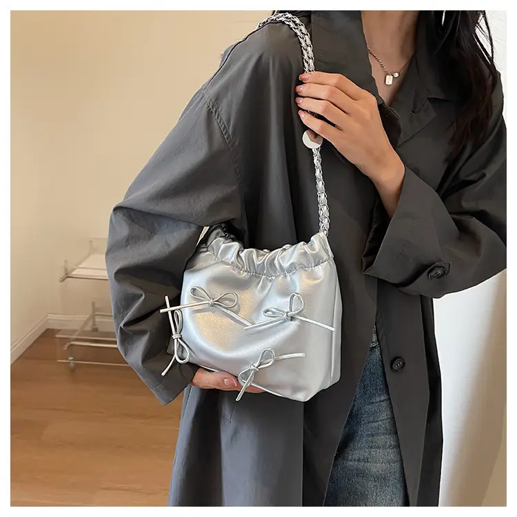 Women Korean Style Silver Underarm Bag 2023 — feature 9
