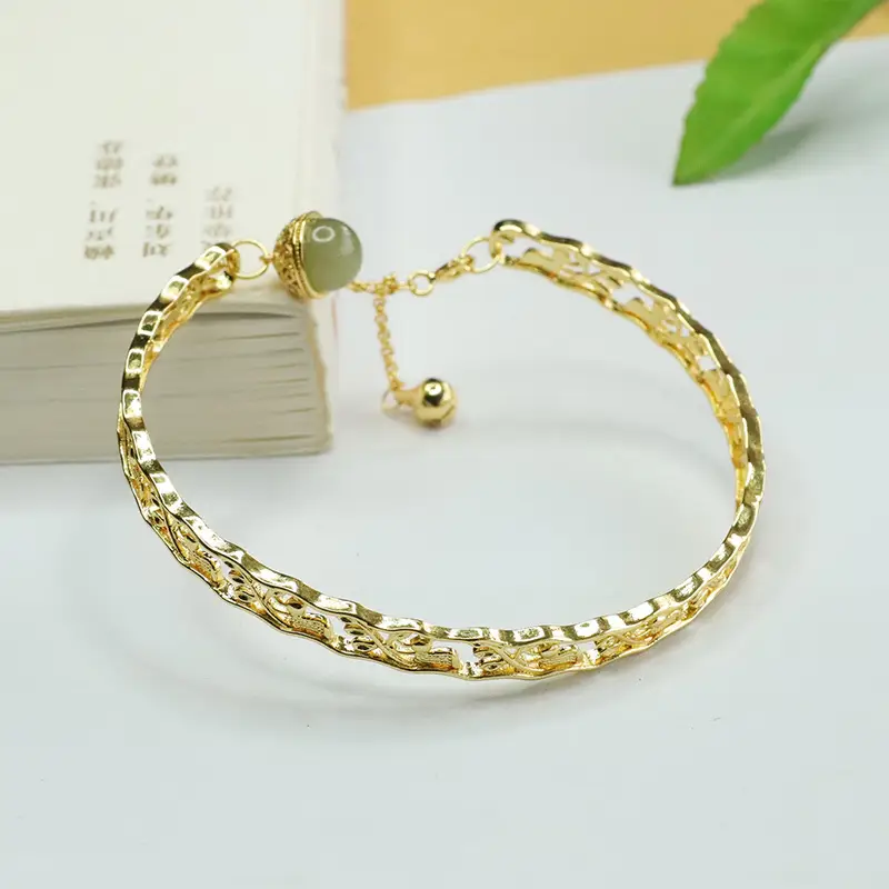 Jade Inlaid Clear Water Round Bracelet for Women - Image 3