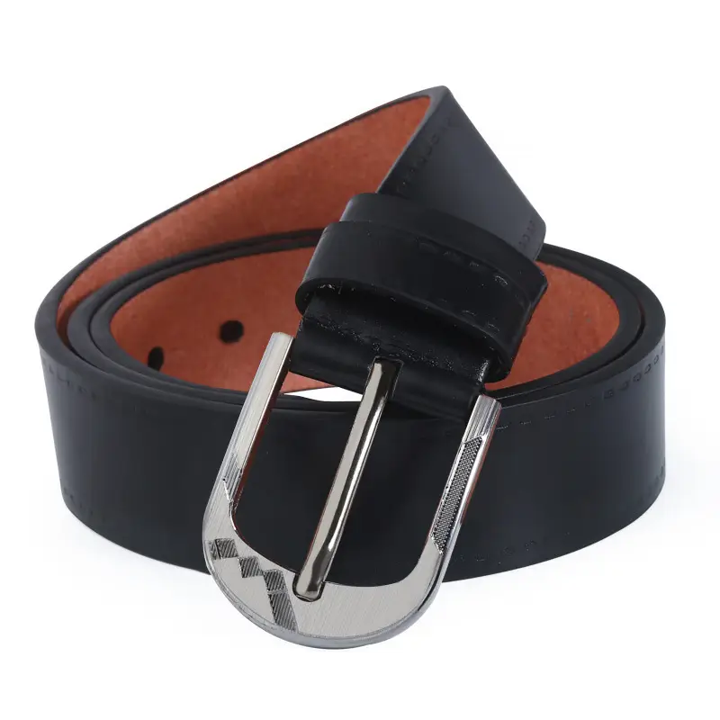 Men Brown Leather Belt with Silver Buckle - Image 5
