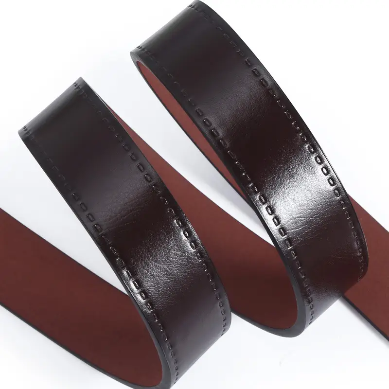 Men Brown Leather Belt with Silver Buckle - Image 6