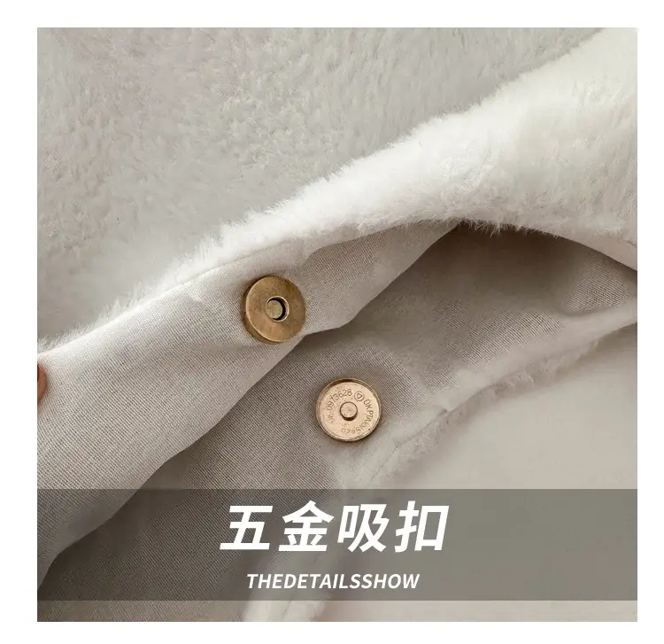 Winter Plush Shoulder Messenger Bag White Korean Style — feature 5