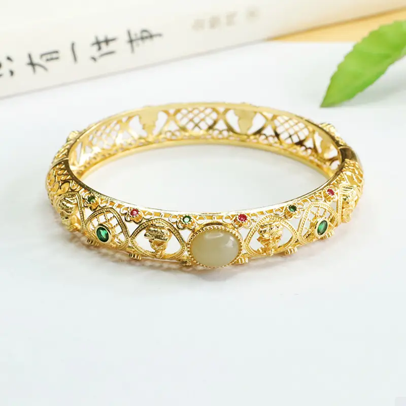 Aiyu Hetian Jade Bracelet Eight Guardian Gods Gold — feature 10