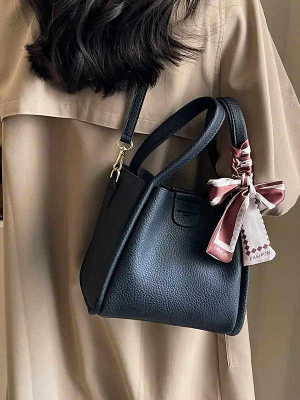 2023 Women's Brown Leather Shoulder Bag with Crossbody Strap - Image 6