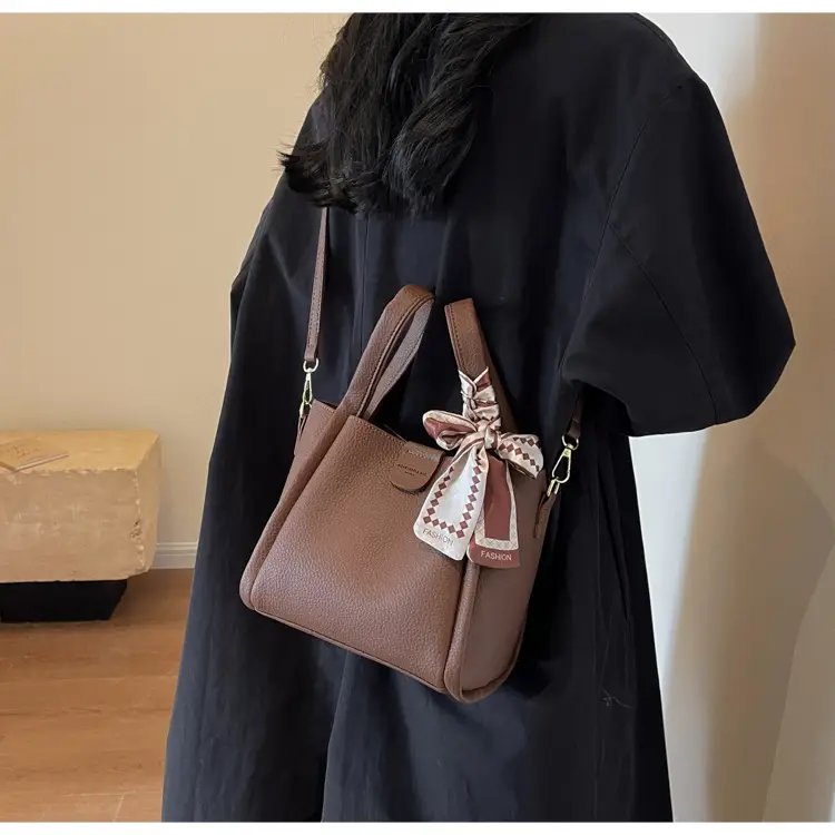 2023 Women's Brown Leather Shoulder Bag with Crossbody Strap — feature 13