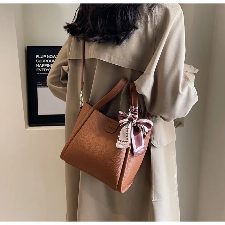 2023 Women's Brown Leather Shoulder Bag with Crossbody Strap — feature 15