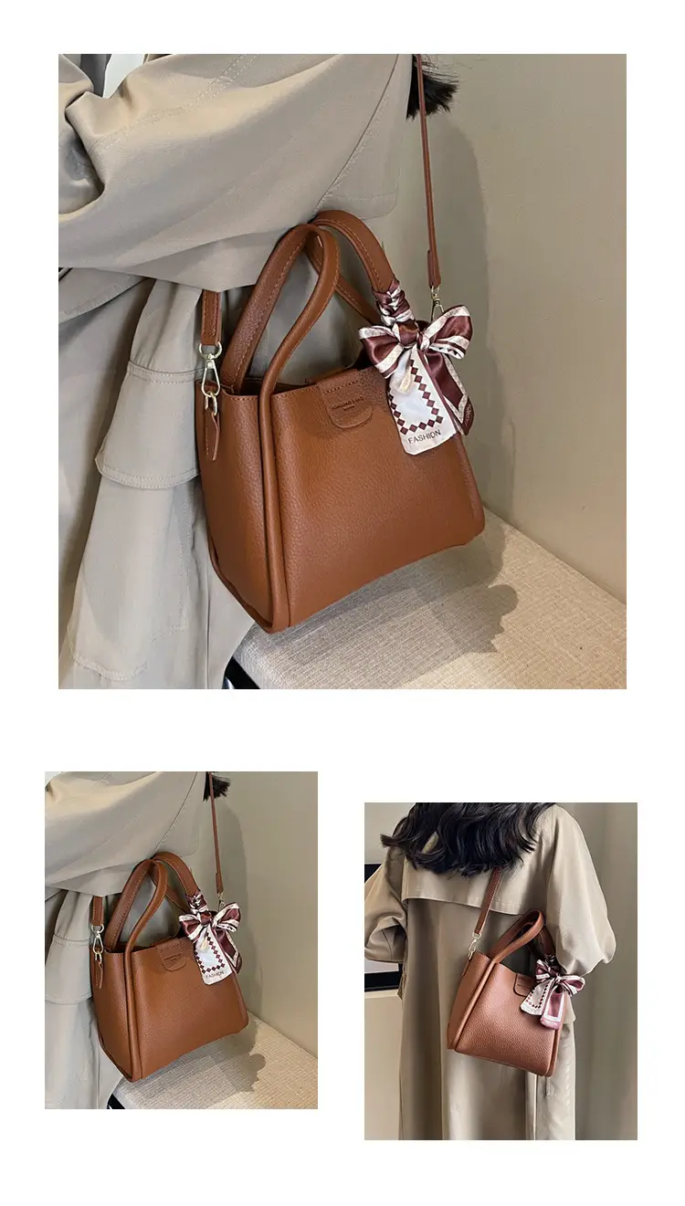 2023 Women's Brown Leather Shoulder Bag with Crossbody Strap — feature 22