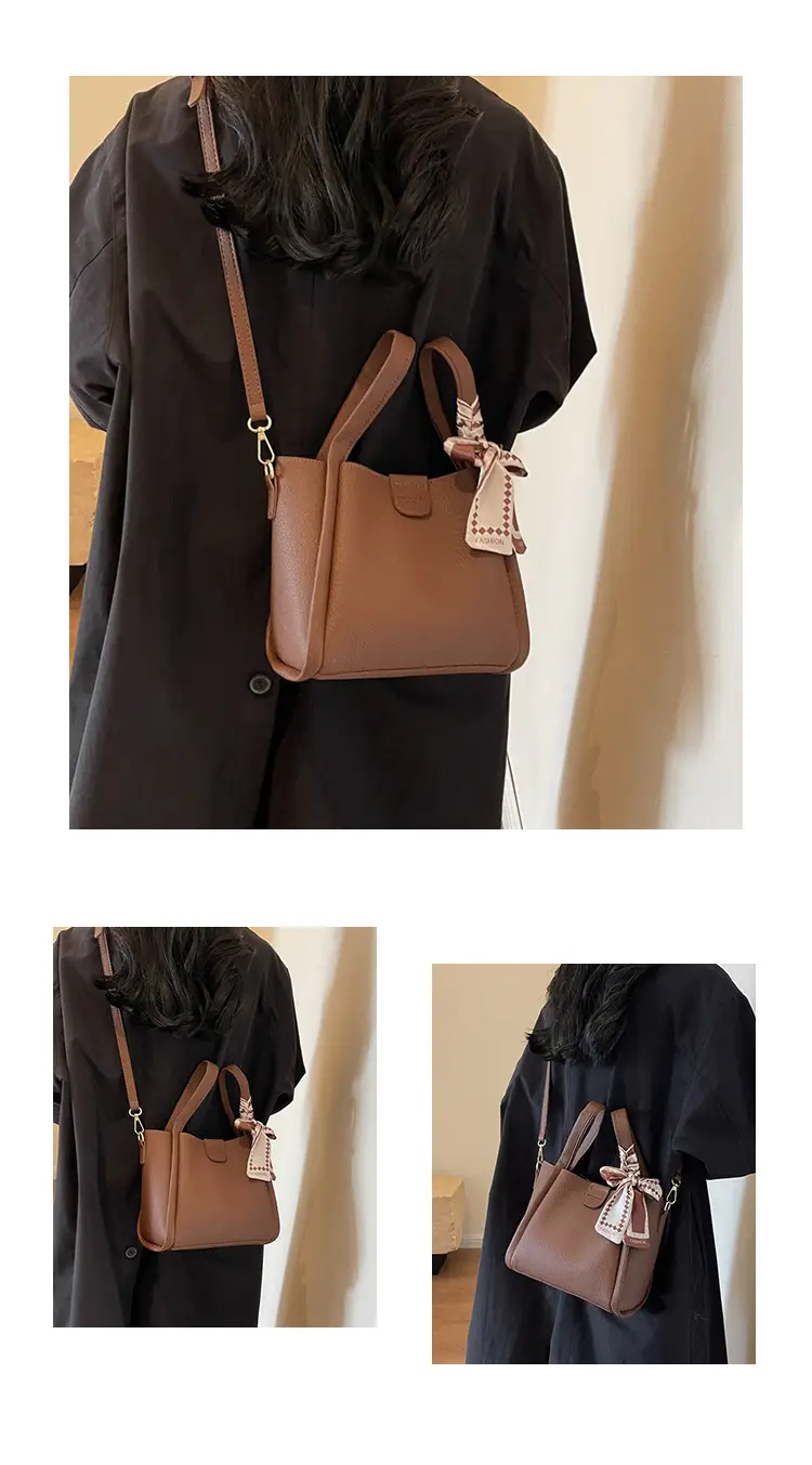 2023 Women's Brown Leather Shoulder Bag with Crossbody Strap — feature 23
