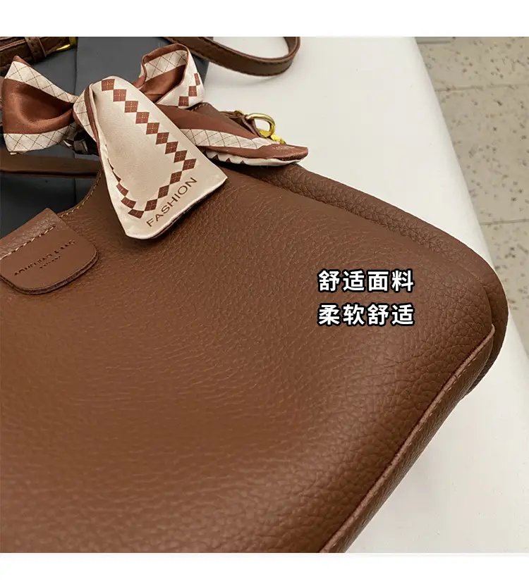 2023 Women's Brown Leather Shoulder Bag with Crossbody Strap — feature 5