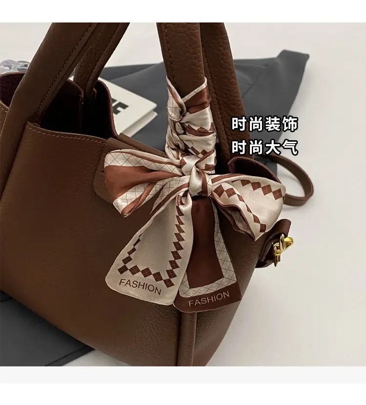 2023 Women's Brown Leather Shoulder Bag with Crossbody Strap — feature 6