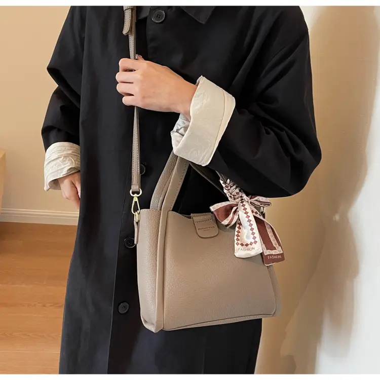 2023 Women's Brown Leather Shoulder Bag with Crossbody Strap — feature 9