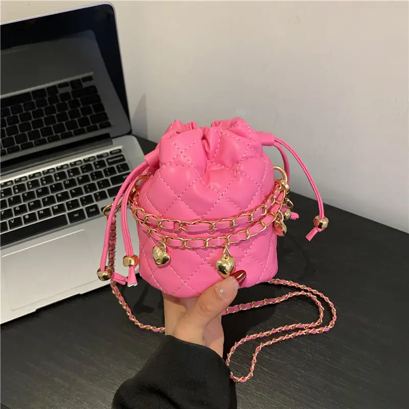 Women Quilted Chain Shoulder Bag Neon Green 2026 - Image 8