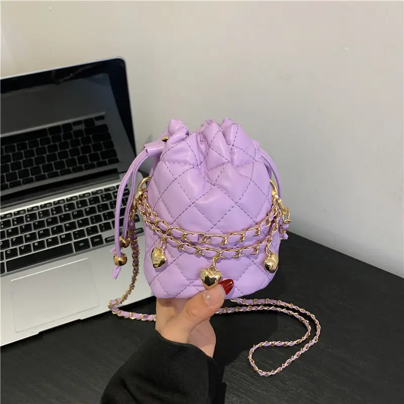 Women Quilted Chain Shoulder Bag Neon Green 2026 - Image 5
