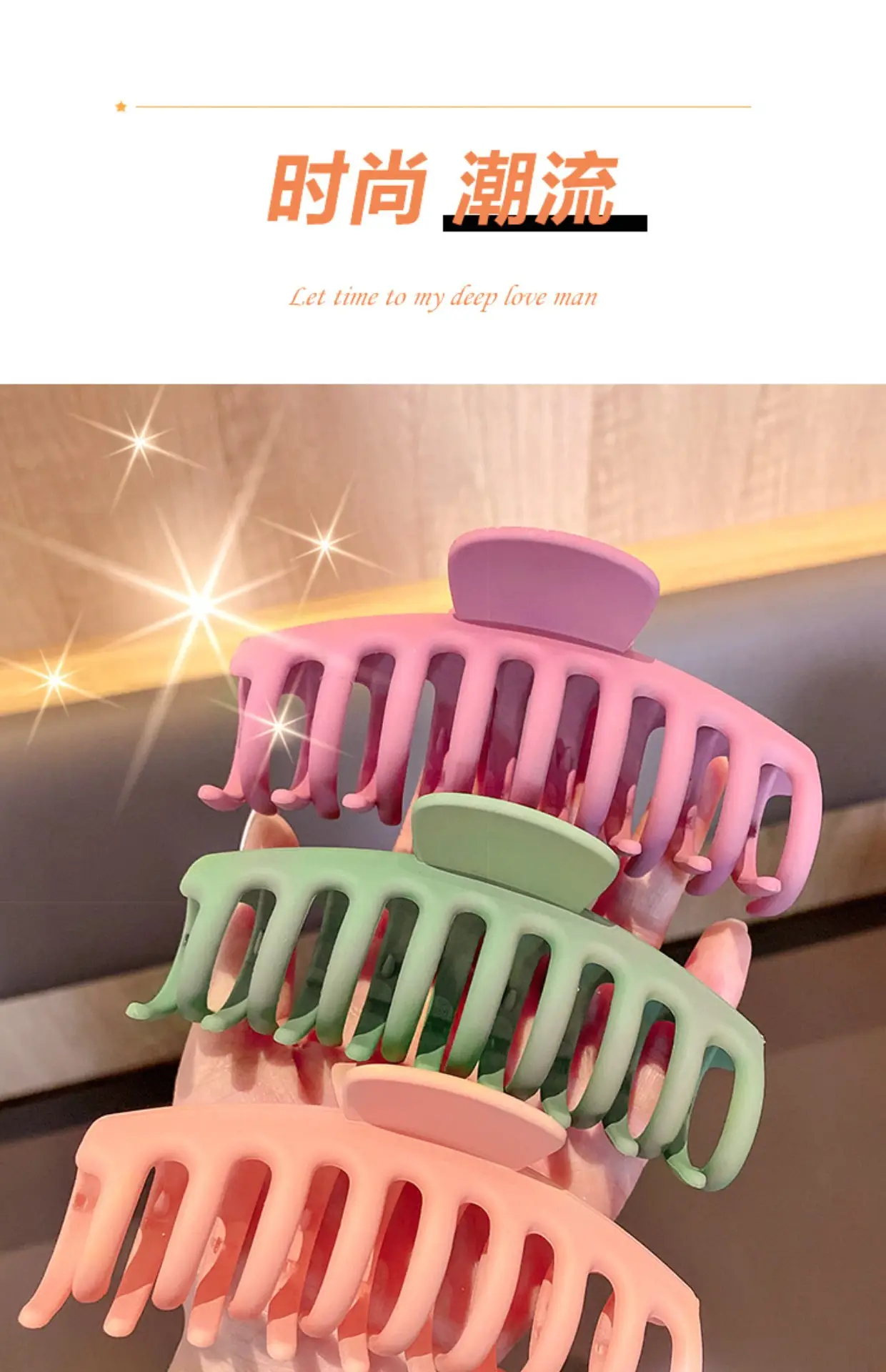 Orange Hair Clip for Women's Updo and Clip Back — feature 6