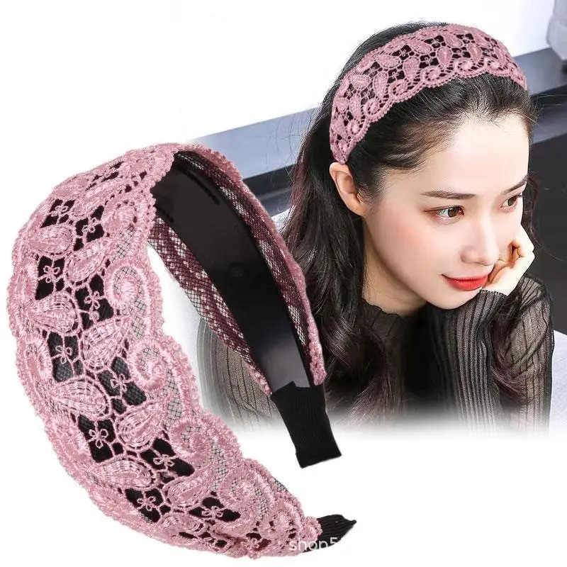 Wide Brim Lace Hair Band for Summer Wear - Image 6