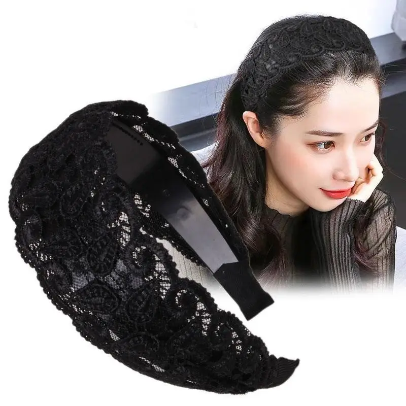 Wide Brim Lace Hair Band for Summer Wear — feature 11