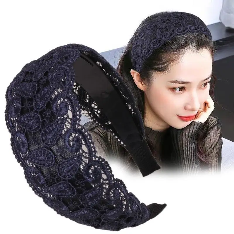 Wide Brim Lace Hair Band for Summer Wear — feature 12