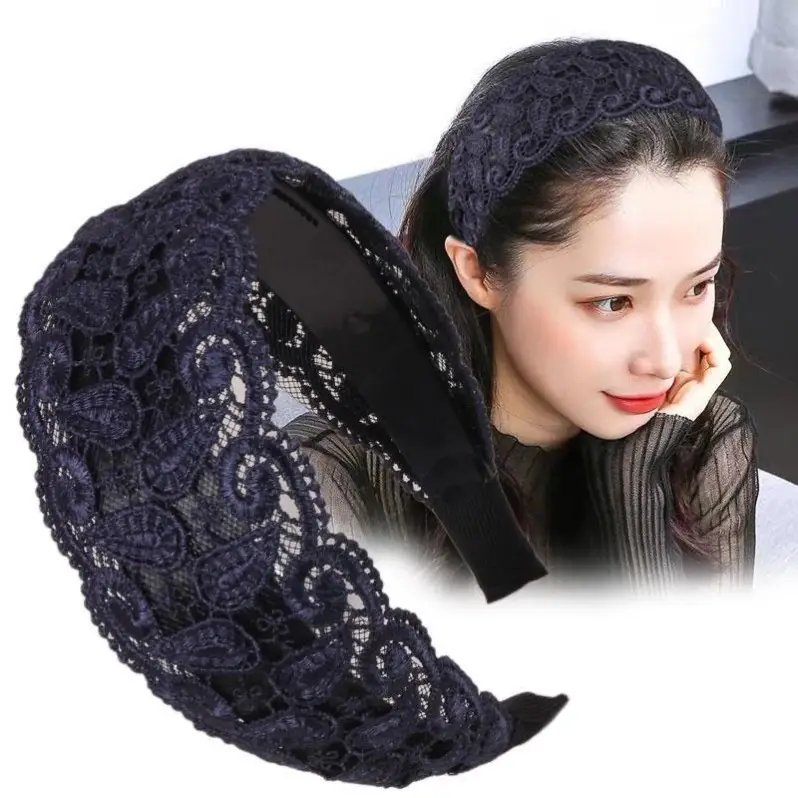 Wide Brim Lace Hair Band for Summer Wear - Image 4