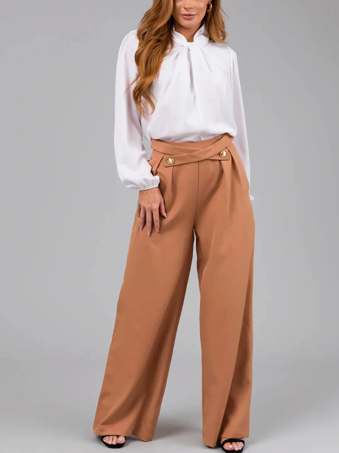 Women Loose Straight Leg Pants Tan Hot Selling — feature 21