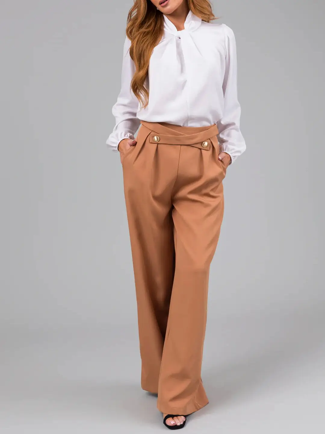Women Loose Straight Leg Pants Tan Hot Selling — feature 24