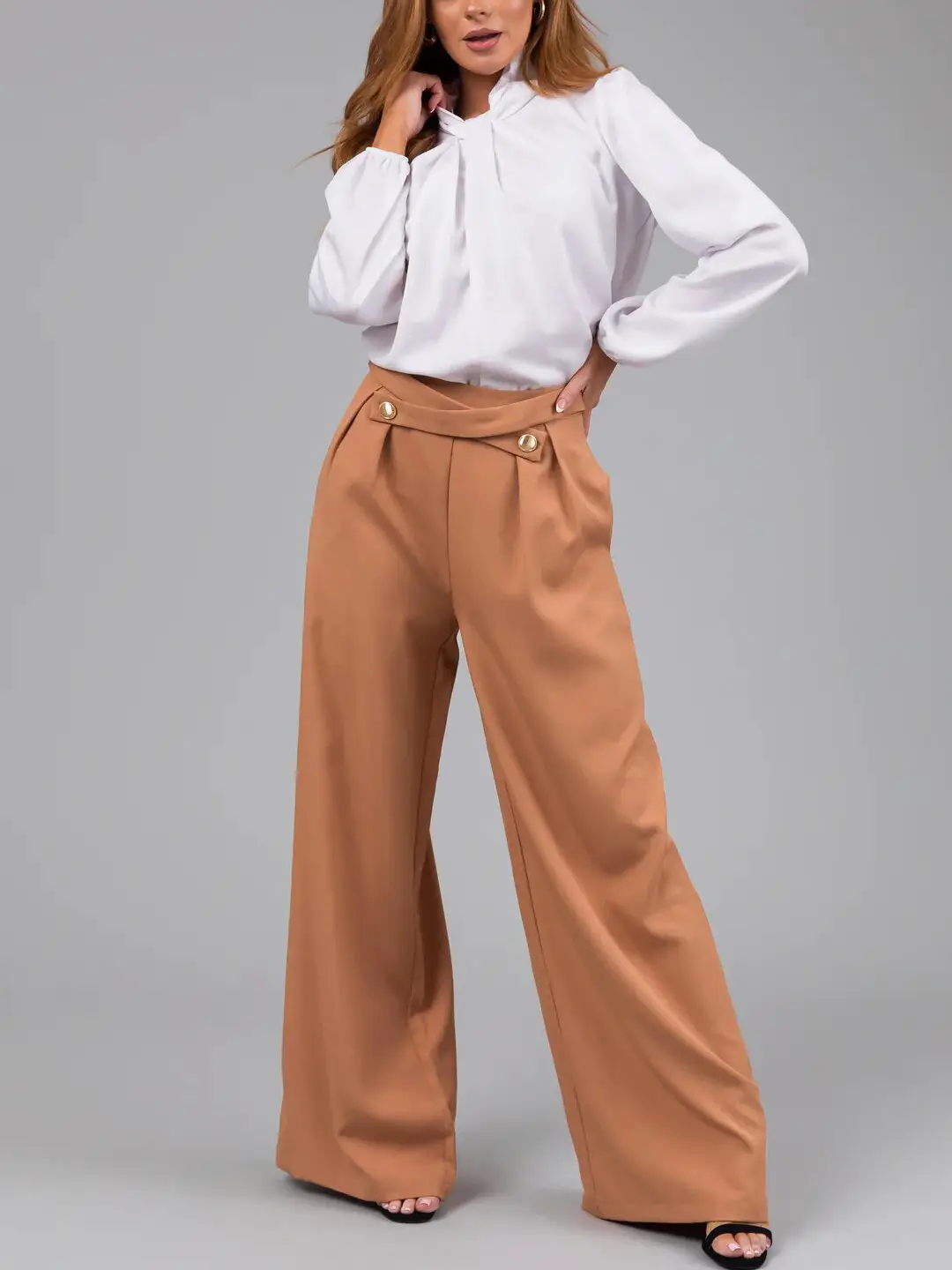 Women Loose Straight Leg Pants Tan Hot Selling — feature 26