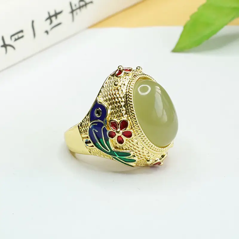 Aiyu Jade Ring Clear Water Material Pigeon Egg Design - Image 3